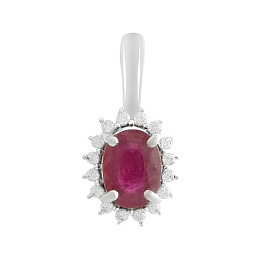 Серебряная подвеска с рубином 1.286ct