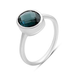 Серебряное кольцо с топазом Лондон Блю 2.213ct