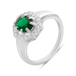 Срібна каблучка зі смарагдом nano 1.397ct