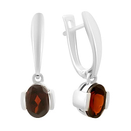 Серебряные серьги с гранатом 2.792ct