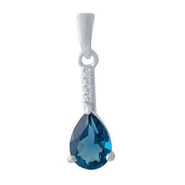 Серебряная подвеска с топазом Лондон Блю 1.625ct