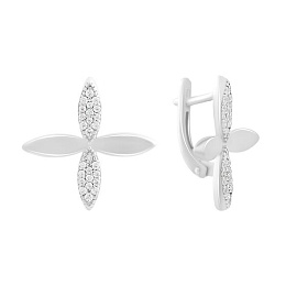 Срібні сережки з фіанітами 0.52ct