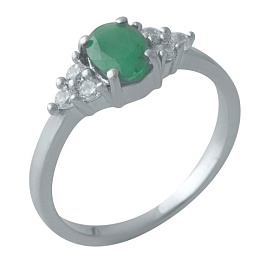 Серебряное кольцо с изумрудом 1.155ct