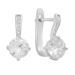 Серебряные серьги с фианитами