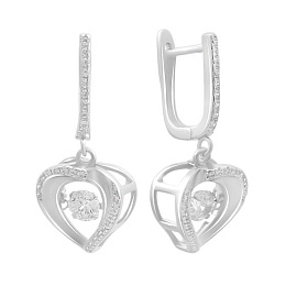 Серебряные серьги с фианитами