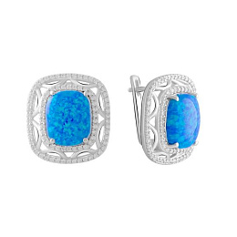 Срібні сережки з опалом 4.238ct