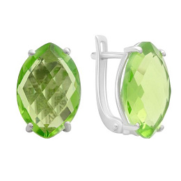 Серебряные серьги с хризолітом 9.726ct