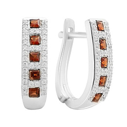 Серебряные серьги с гранатом 1.455ct