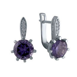 Серебряные серьги с александритом 4.644ct