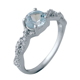 Серебряное кольцо с топазом 1.327ct