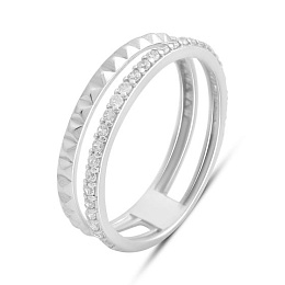 Срібна каблучка з фіанітами 0.29ct