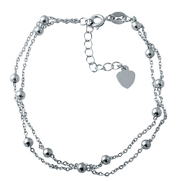 Серебряный браслет на ногу без камней