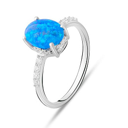 Silver ring with a 1.128-carat opal