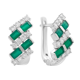 Серебряные серьги с агатом 5.288ct