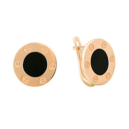 Золотые серьги с емаллю