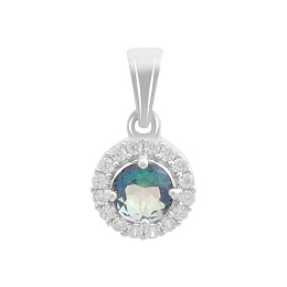 Серебряная подвеска с мистик топазом 0.6ct