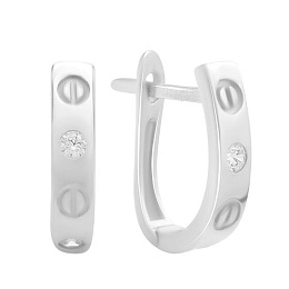 Silver earrings with cubic zirconia