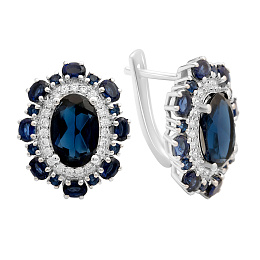 Серебряные серьги с сапфиром nano 9.87ct