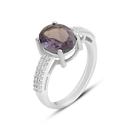 Silver ring with alexandrite