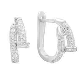 Серебряные серьги с фианитами