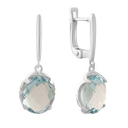 Серебряные серьги с топазом 10.883ct