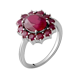 Серебряное кольцо с рубином 5.388ct