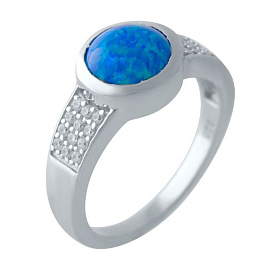 Silver ring with a 0.793-carat opal