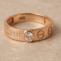 Золотое кольцо с фианитами 0.08ct
