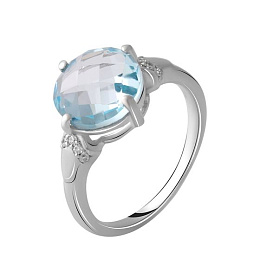 Серебряное кольцо с топазом 3.657ct