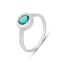 Серебряное кольцо с изумрудом nano 0.625ct