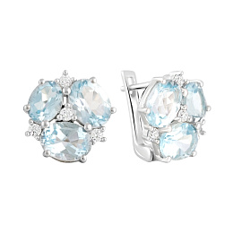 Серебряные серьги с топазом