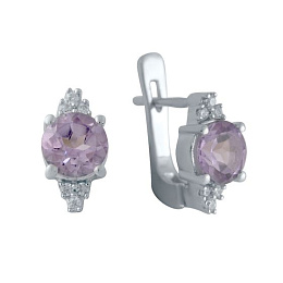 Серебряные серьги с аметистом 2.585ct