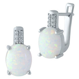 Серебряные серьги с опалом 1.905ct