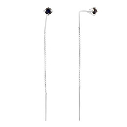 Срібні сережки з сапфіром 0,81 карата