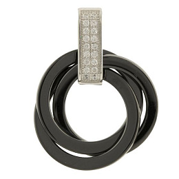 Серебряная подвеска с керамикой, фианитами