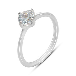 Silver ring with cubic zirconia