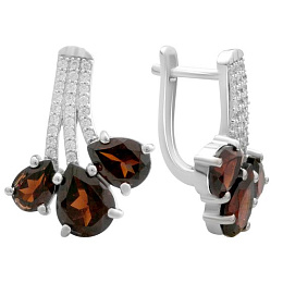 Silver earrings with garnet 8.463ct