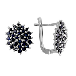 Серебряные серьги с сапфиром 2.813ct