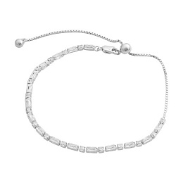 Silver bracelet with cubic zirconia