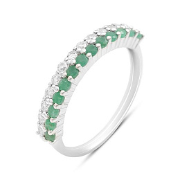 Серебряное кольцо с изумрудом 1.19ct