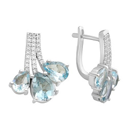 Серебряные серьги с топазом 8.333ct