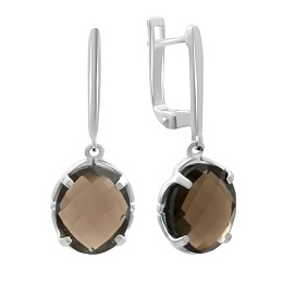 Silver earrings with smoky quartz (9.575 carats)