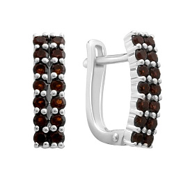 Серебряные серьги с гранатом 1.26ct