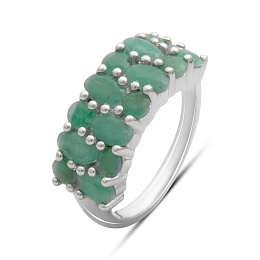 Silver ring with emerald 2.458ct