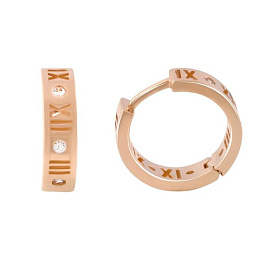 Золоті сережки з фіанітами 0.1ct