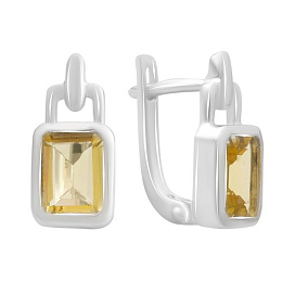 Sterling silver earrings with citrine nano 2.333ct