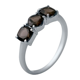 Silver ring with smoky quartz (1.417 carats)