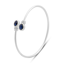 Серебряный браслет с сапфиром nano 2.529ct, фианитами