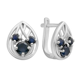 Серебряные серьги с сапфиром 2.238ct