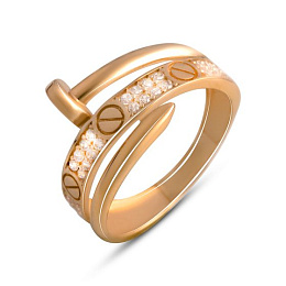Золота каблучка з фіанітами 0.28ct
